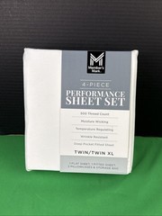 Member’s Mark Performance 500 Thread Count Solid Sheet Set TWIN/TWIN XL White