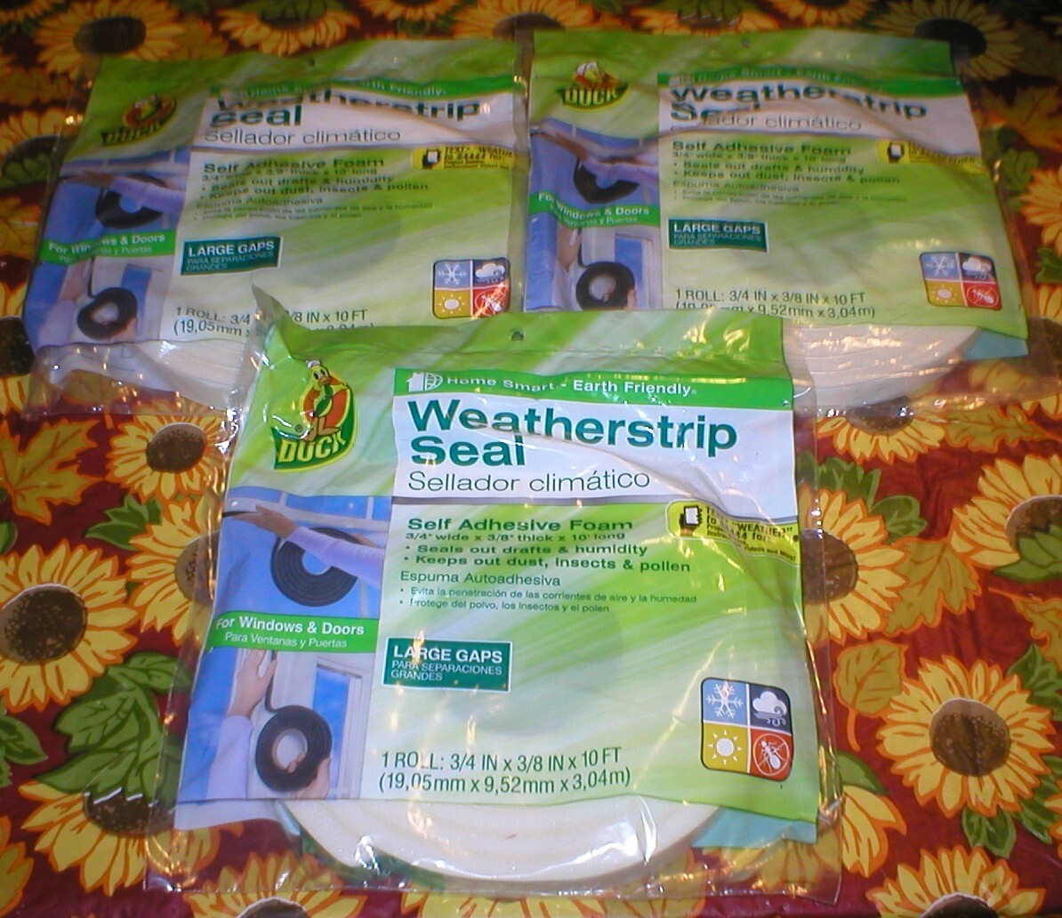 DUCK WEATHERSTRIP SEAL SELF ADHESIVE FOAM 3/4" WIDE X 10 FEET LONG SOLD AS IS gallery