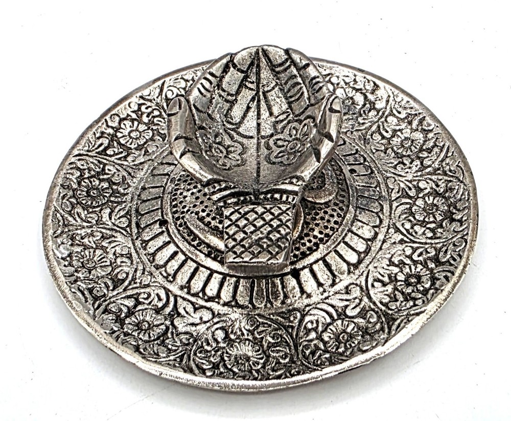 Incense Burner Meditation OM Offering Hands Floral Design Use With Cone or Stick