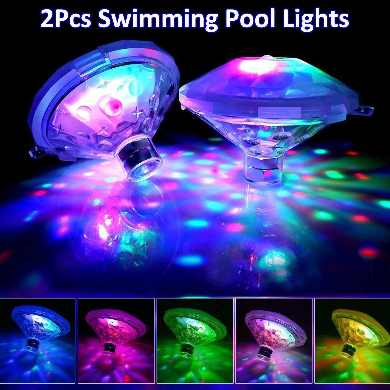 2Pcs Underwater LED Glow Lights Swimming Floating for Pool Pond Hot Tub Spa Lamp gallery