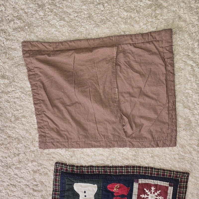 Christmas Quilt Shams x2 Lodge Patchwork * See Details gallery
