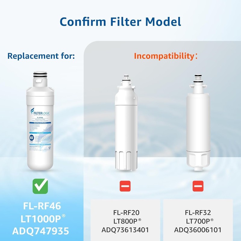 Filterlogic LT1000PC Refrigerator Water Filter, Replacement for LG, 3 Filters gallery