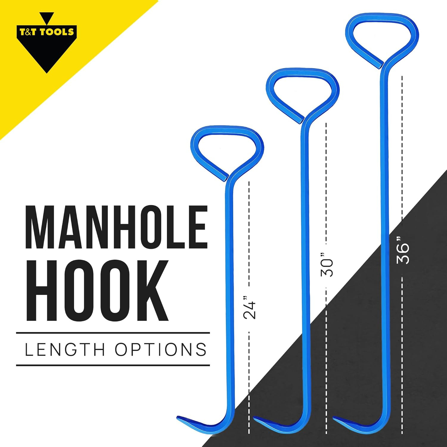 T&T Tools 36" Heavy Duty Manhole Hook Tool for Lifting Covers and Drains gallery