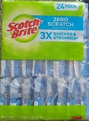 Scotch-Brite ZERO SCRATCH BLUE Scrub Sponges 24 Individual Wrapped Scrub Sponges