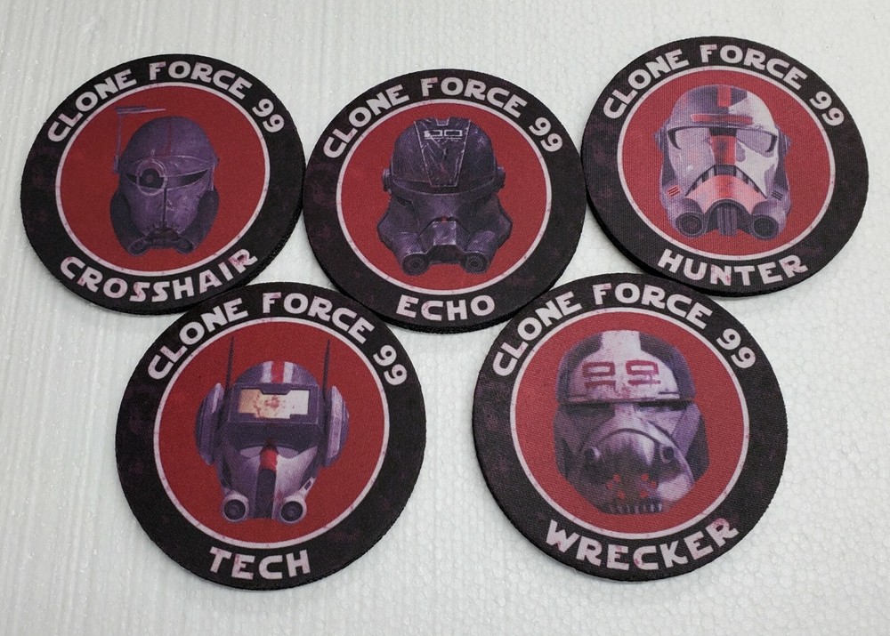 The Bad Batch Clone Force 99 Rubber / Fabric Drink Coasters 5 Pack High Quality