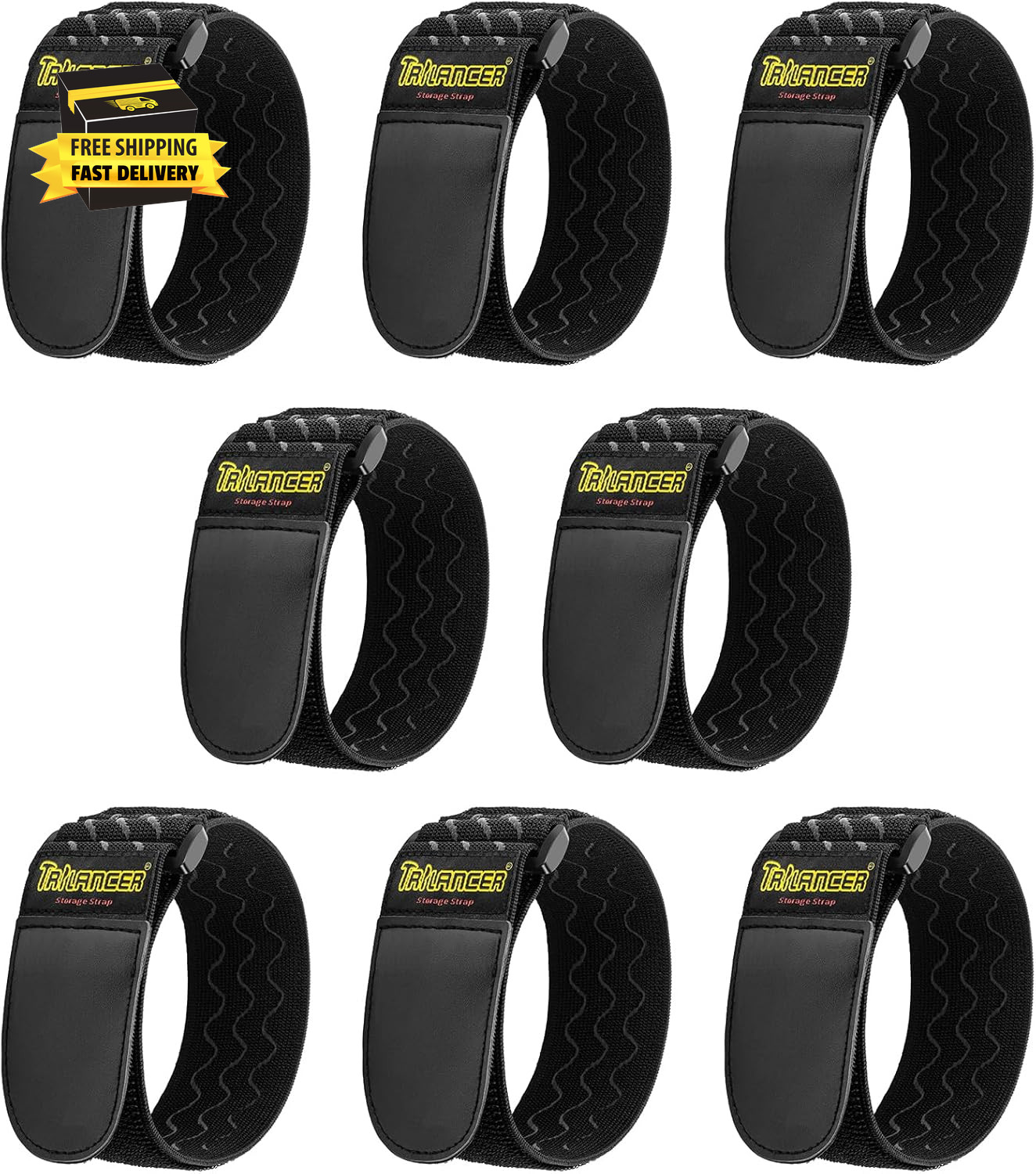 Elastic Cinch Straps with Anti-Slip Strips, 12 "X 2"(8 Pack) Heavy Duty Multipur gallery