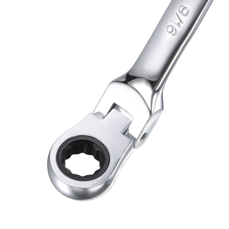 9/16" Flex Head Ratcheting Combination Wrench SAE 72 Teeth 12 Point Box Ended gallery