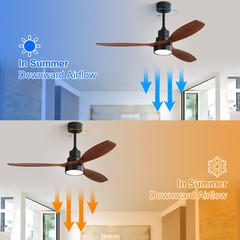 Sofucor 52″ Ceiling Fan with Lights Remote Control Reversible Noiseless ETL Fans