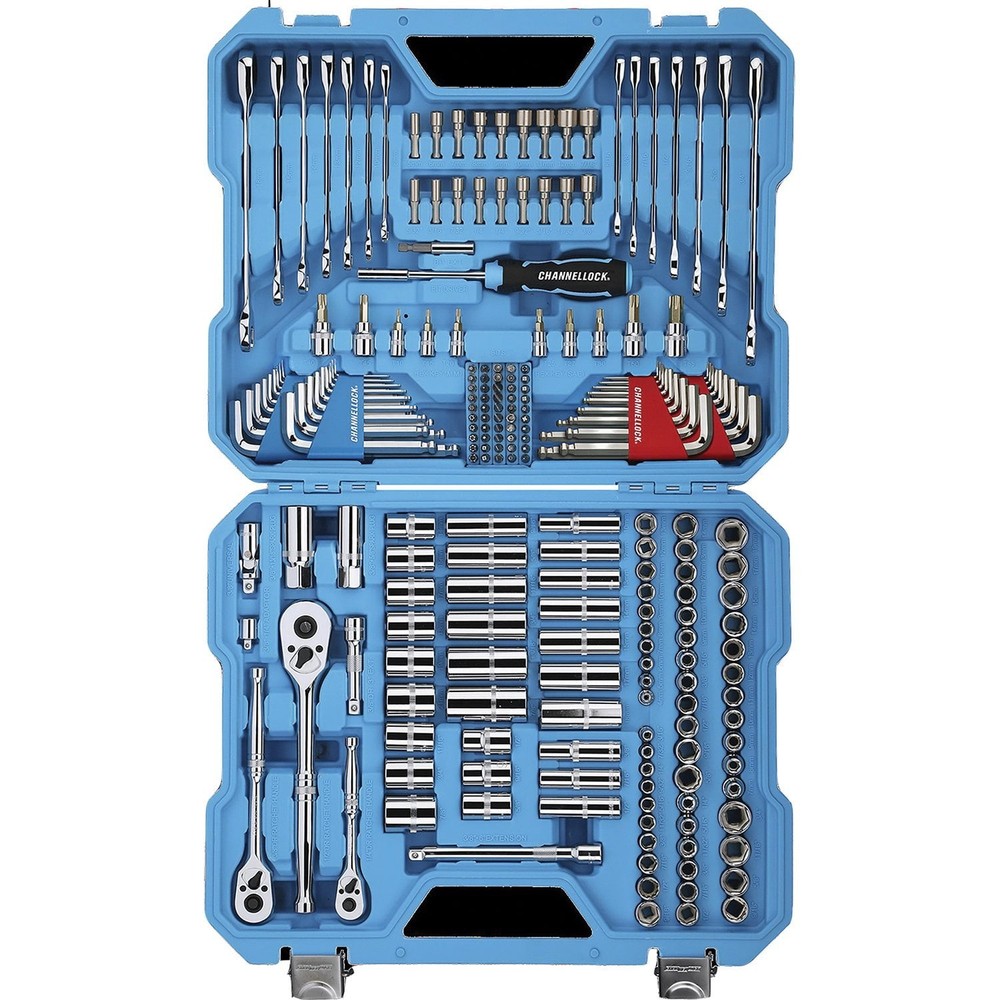 Channellock 225pc Pro Mechanic Tool Set SAE Metric Ratchet Wrenches 1/4 3/8 1/2