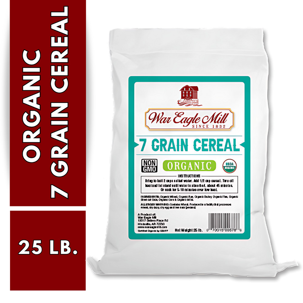 War Eagle Mill Organic 7 Grain Cereal, 25 lb bag