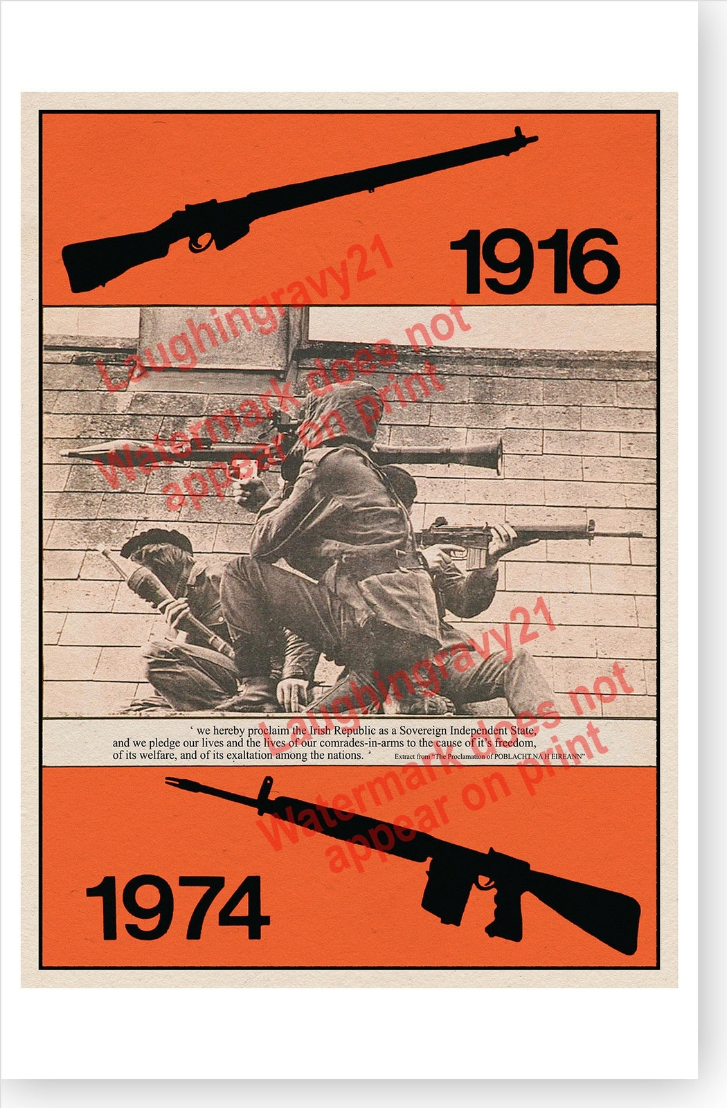 Ireland Easter Rising 1916 - 1974 Irish Republican Movement Anniversary Poster gallery