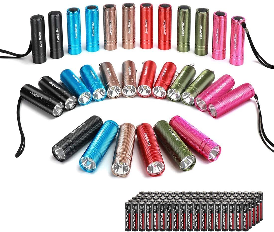 EverBrite 30-PC LED Flashlight Set Handheld Aluminum Torches w/Lanyard Batteries gallery