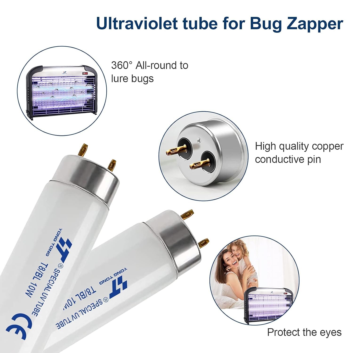 10W UV Light Bulbs Mosquito Trap Standard T8 2 Pack UV Mosquito Repellent Tube gallery
