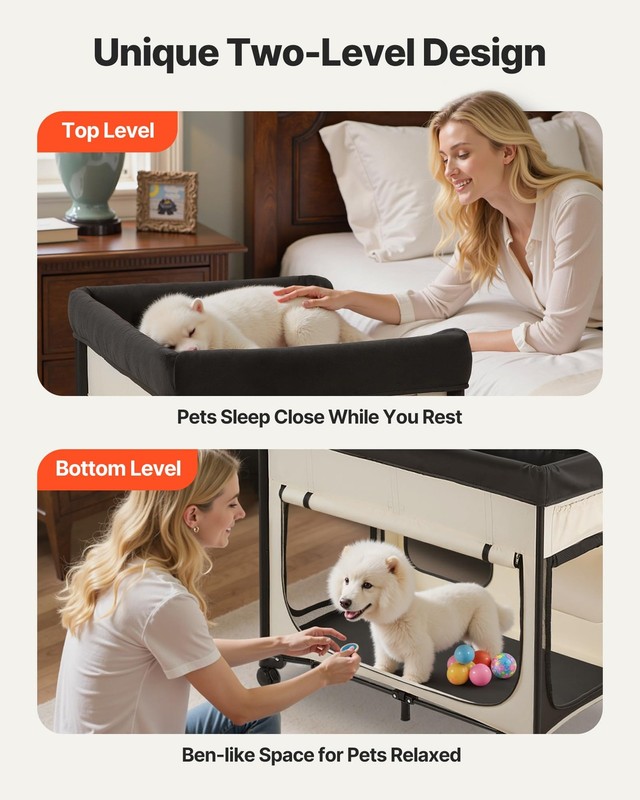Vevor Bedside Lounge Pet Bed Foldable Bunk Dog Bed 600D Oxford Cloth And Dutch gallery