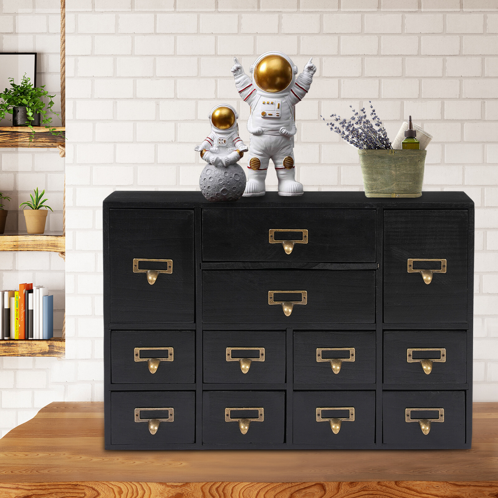 12 Drawers Tabletop Storage Box Black Drawers Organizer Indoor Storage Drawers gallery