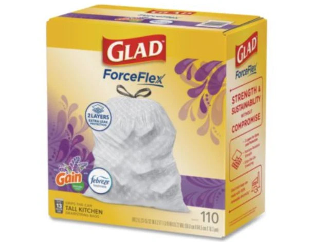 ForceFlex Tall Kitchen Drawstring Trash Bags, 13 gal 10.18 x 9.81, White 110/Box gallery