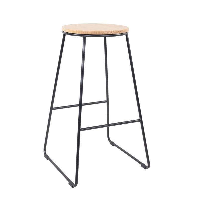 Modern Backless Stool 28 Inch Kitchen Dining Bar Rubberwood Steel Stackable New gallery