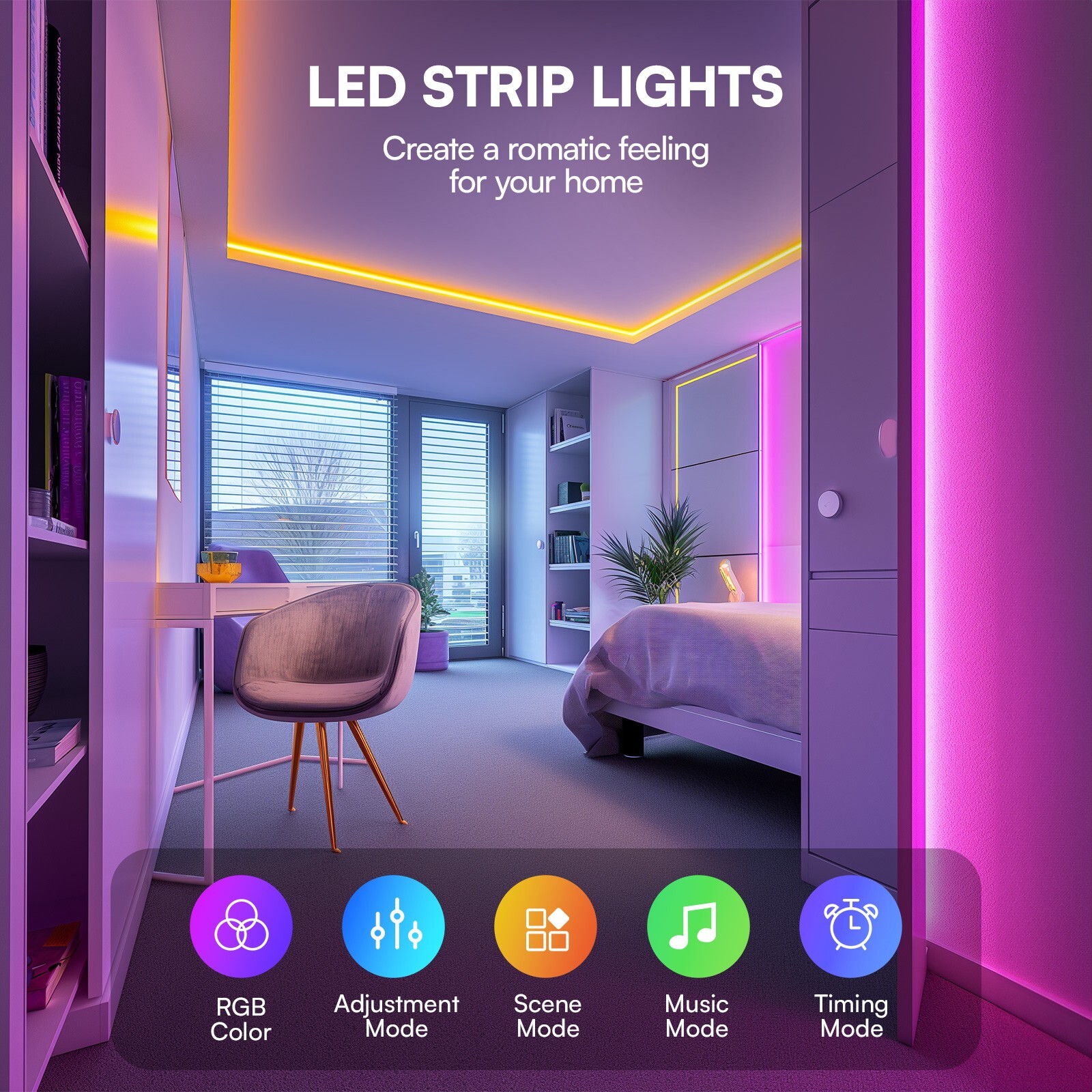 LED Strip Lights, Smart Light with App Remote Control, RGB LED Lights for room gallery