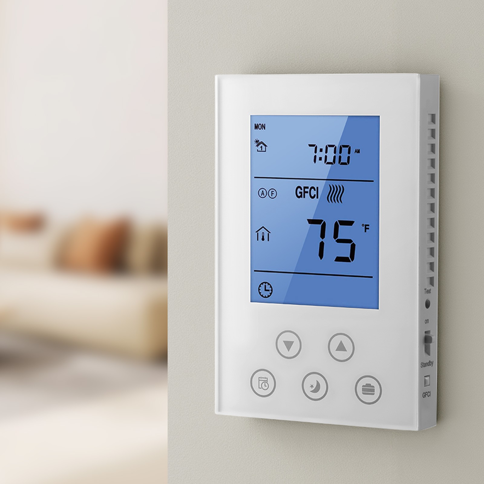 Uimoso 7 Day Programmable Thermostat for Heat Pumps and Floor Heating gallery