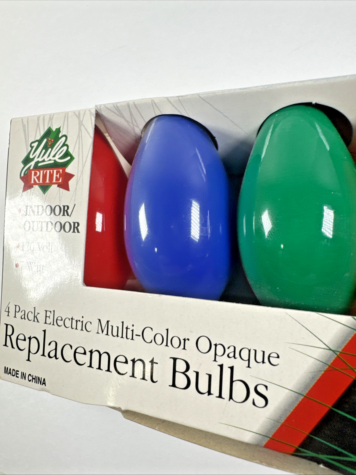 NOS VTG Yule Rite Multicolor Christmas Replacement 4Pk Bulbs C9 Outdoor gallery