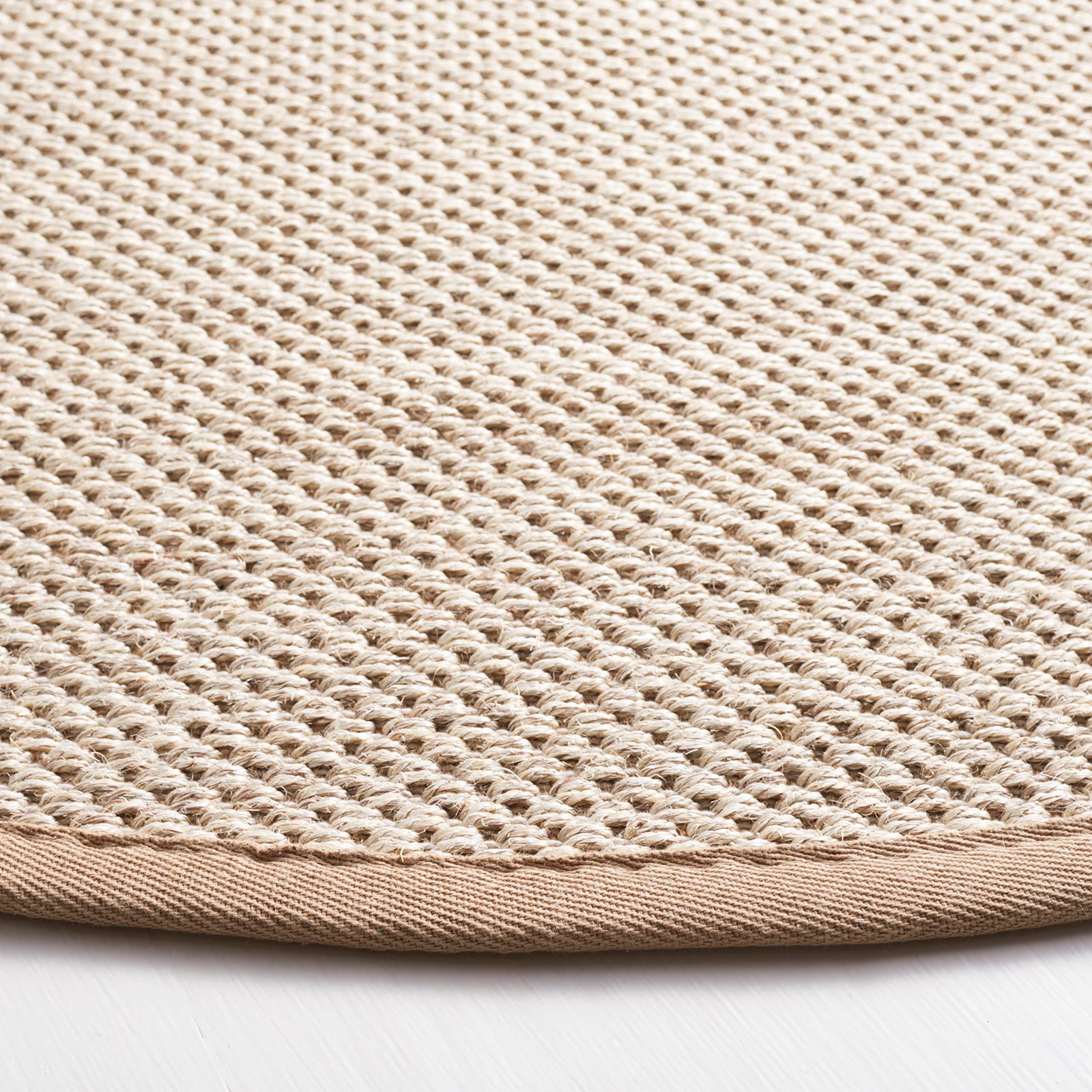 Area Rug 8' Round - Natural Fiber Collection - Marble & Linen Color, Sisal, W... gallery