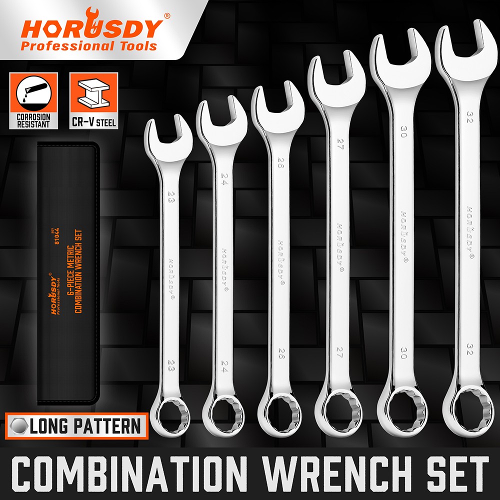 6PC Large Wrench Set with Rolling Pouch 23, 24, 26, 27, 30, 32mm 12 Point 15° gallery