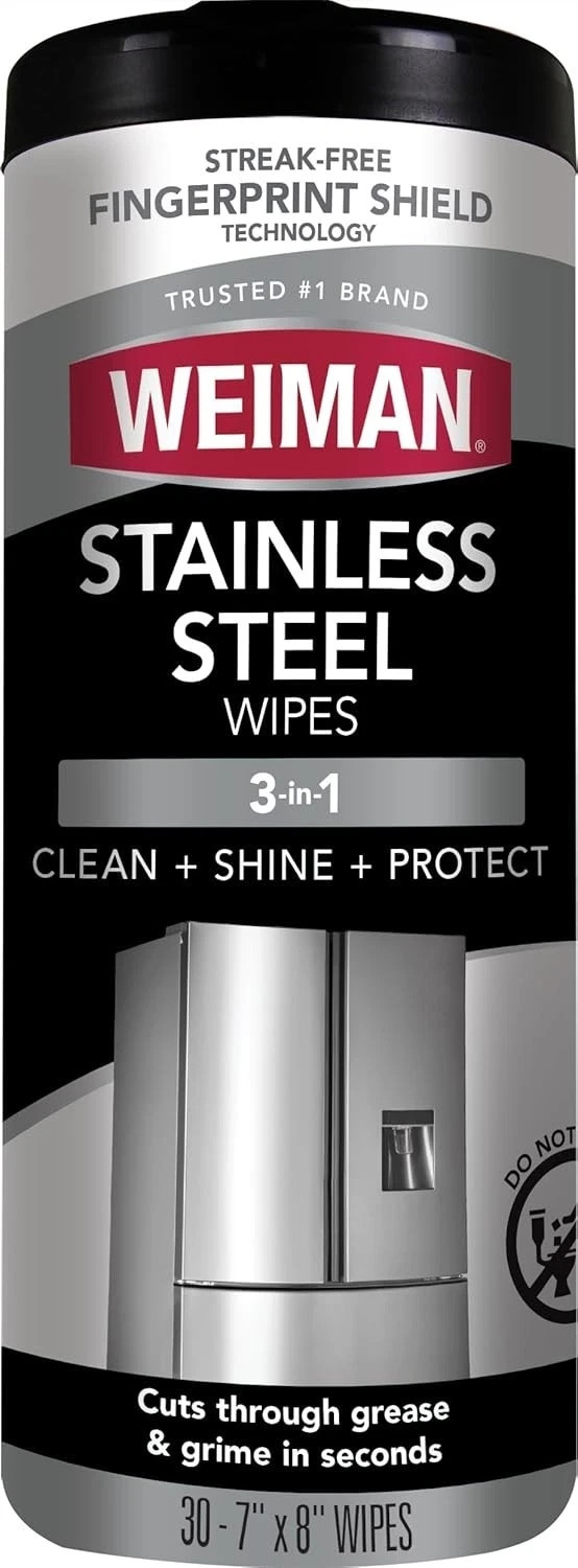 Stainless Steel Cleaner: 30 Count Cleaning Wipes, Removes Dirt, Grime, Grease gallery