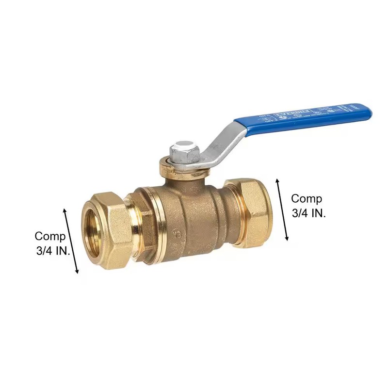 *2 PACK* Everbilt 3/4 in. COMP x 3/4 in. COMP Brass Ball Valve Standard Port gallery