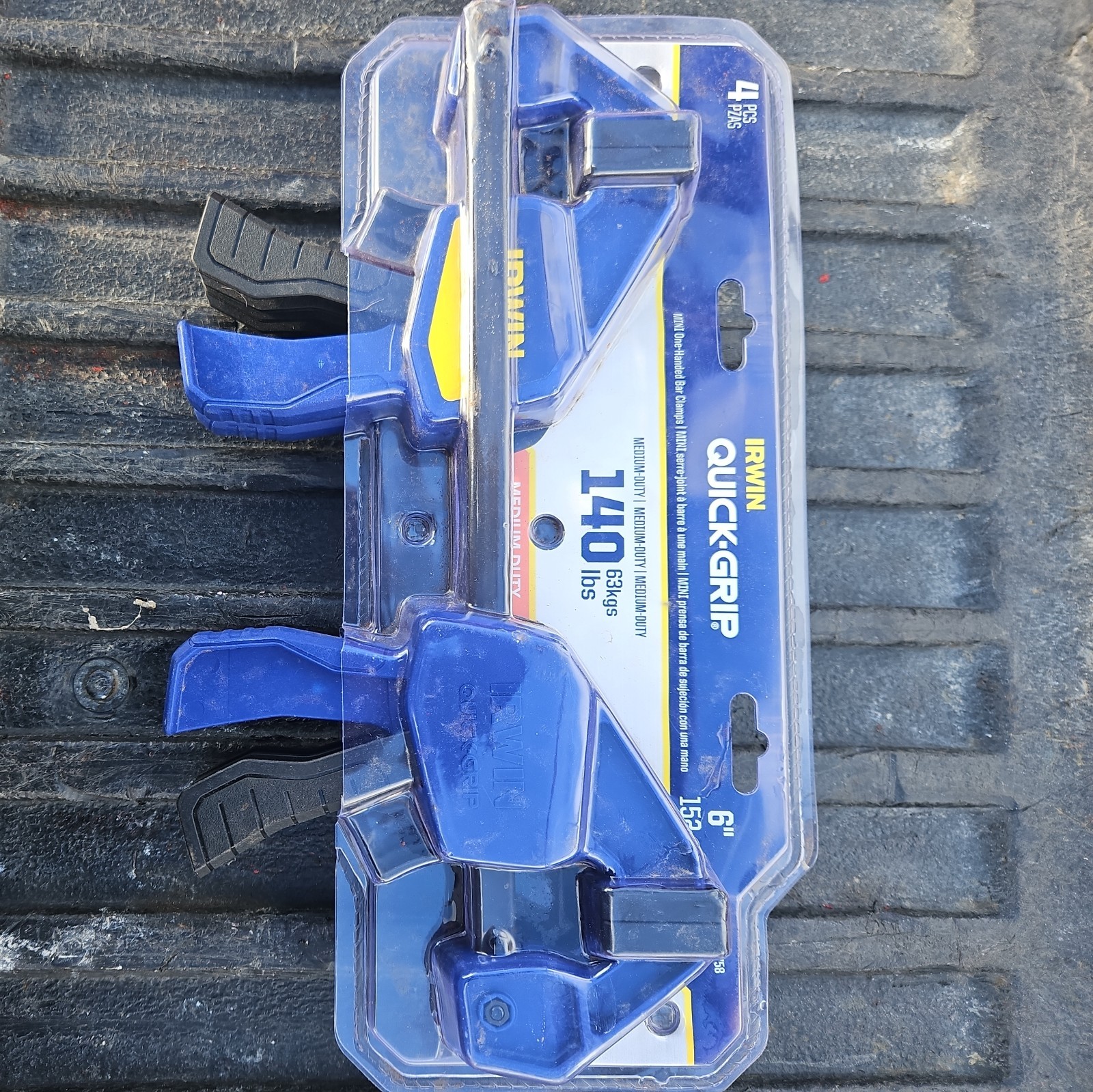Irwin Quick-Grip 6 in. X 2-7/16 in. D One-Handed Mini Bar Clamp 4 Pack, 140 lb gallery