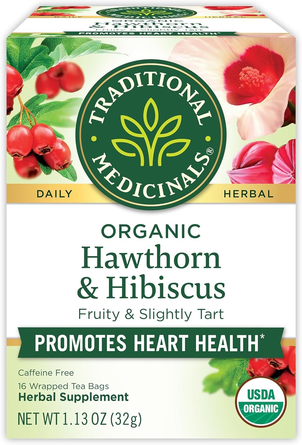 Tea, Organic Hawthorn & Hibiscus - Promotes Heart Health - Kosher, Non-GMO, gallery