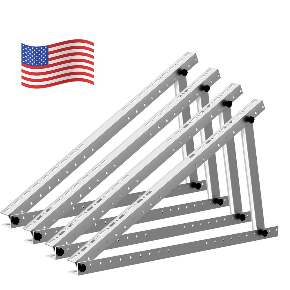 2Set 118CM Solar Panel Brackets 0-90° Adjustable Tilt Mount Rack Bracket Caravan gallery