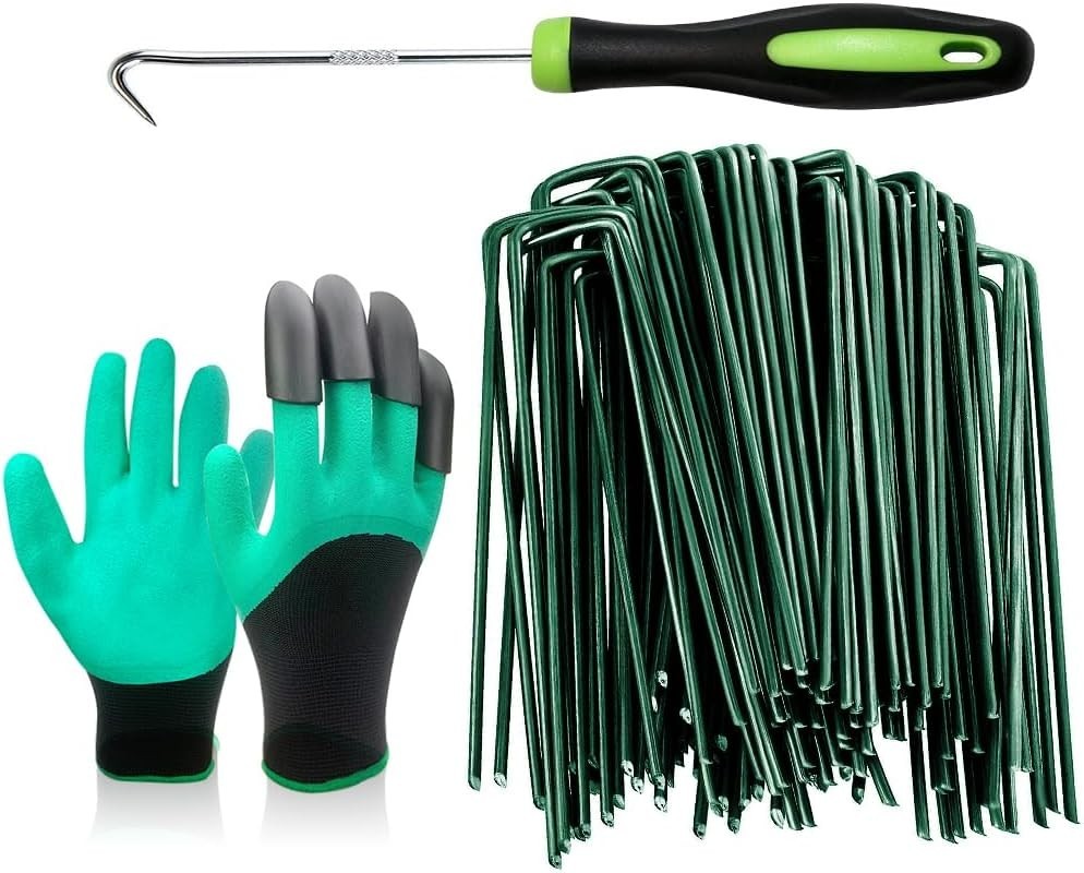 50Pcs Green Landscape Staples 6 Inch Garden Artificial Turf Stakes Staples, 11 G gallery