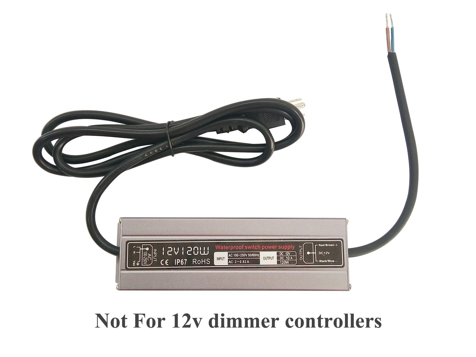 lenoup 120w Waterproof Power Supply Transformer,100-250v AC to 12v DC Output ... gallery