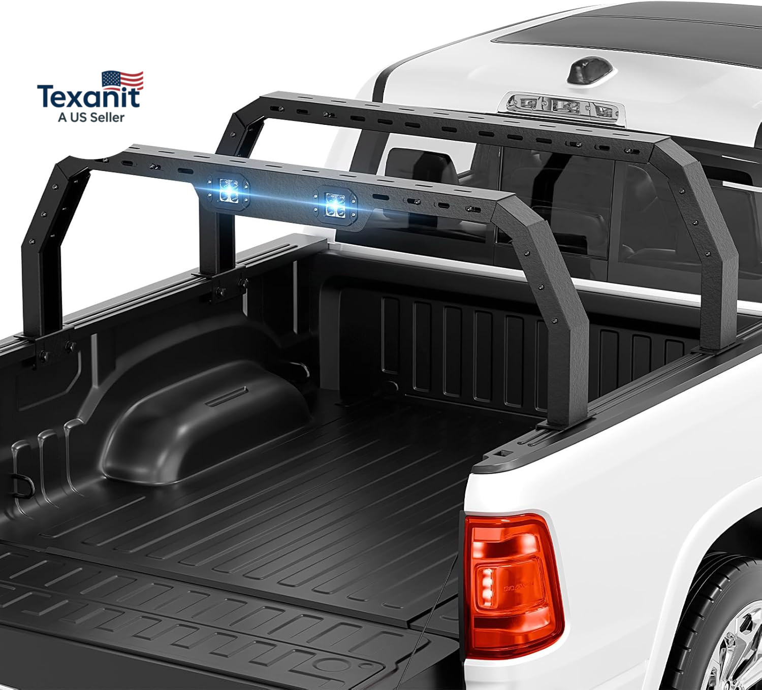 Adjustable 20-22.87" High Truck Bed Racks with 2 Led Lights Compatible with Taco gallery