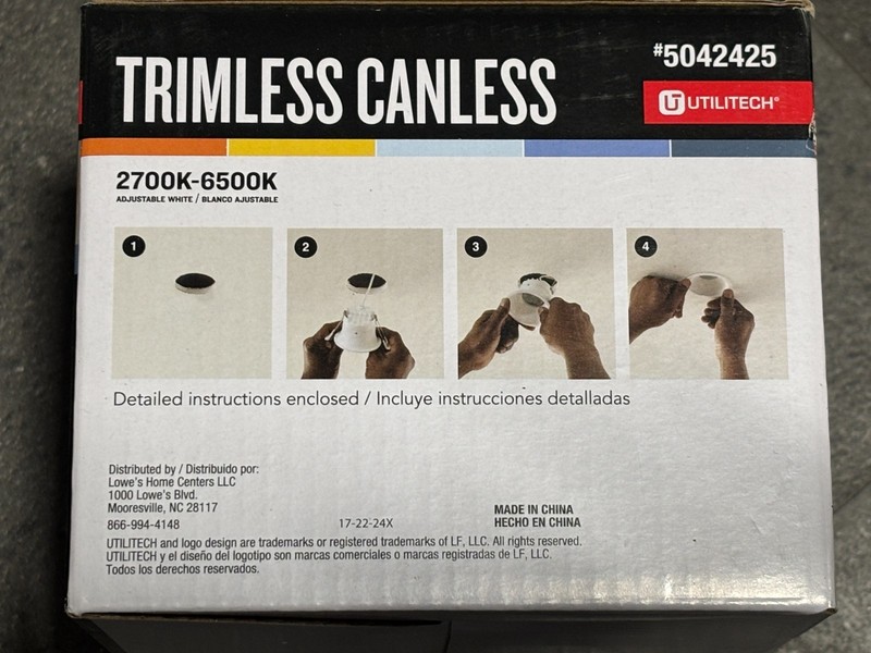 3X UTILITECH LED Trimless Canless Recessed 3" Downlight Dimmable Wet Rated gallery