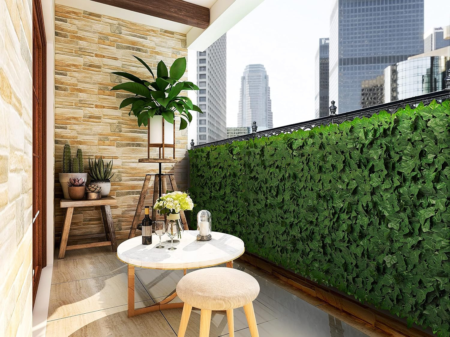 39" X 198" Artificial Ivy Privacy Fence & Grass Wall - 3 Year Warranty gallery