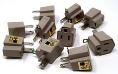 AC Polarized Grounding AC Power Plug Adapter UL Rated Gray 10 Pack 3 to 2 prong
