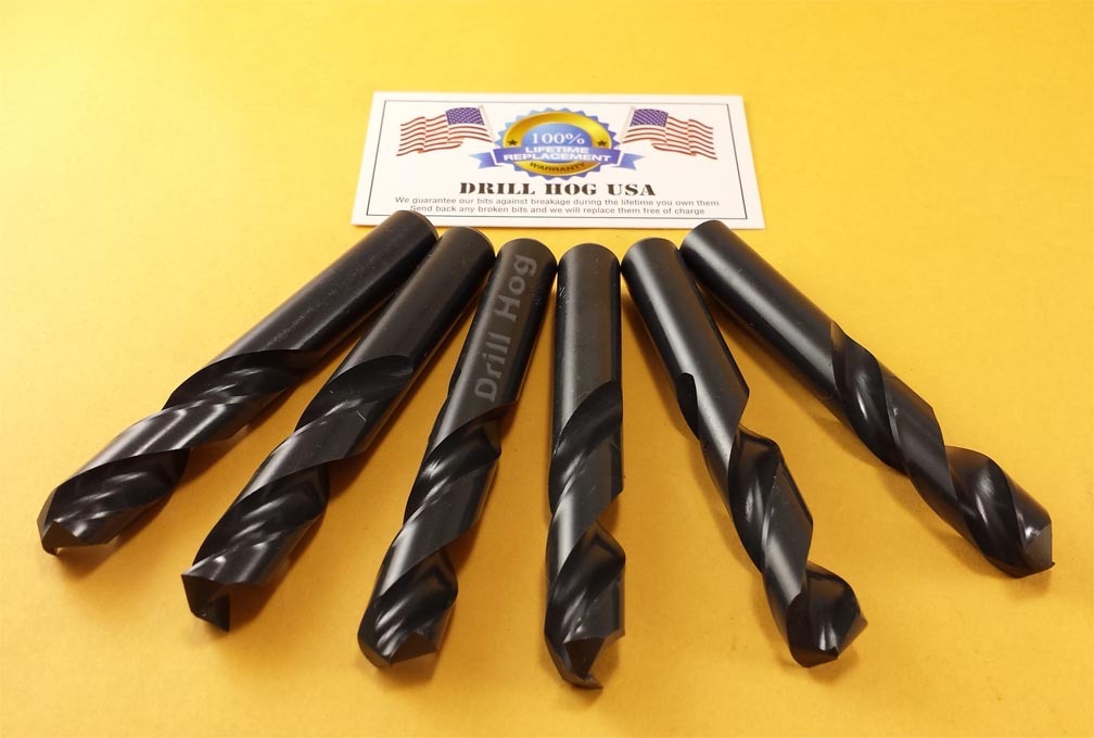 1/2" Stubby Bit Machine Screw Length Stub Bit Drill Hog Lifetime Warranty 6 Pcs gallery