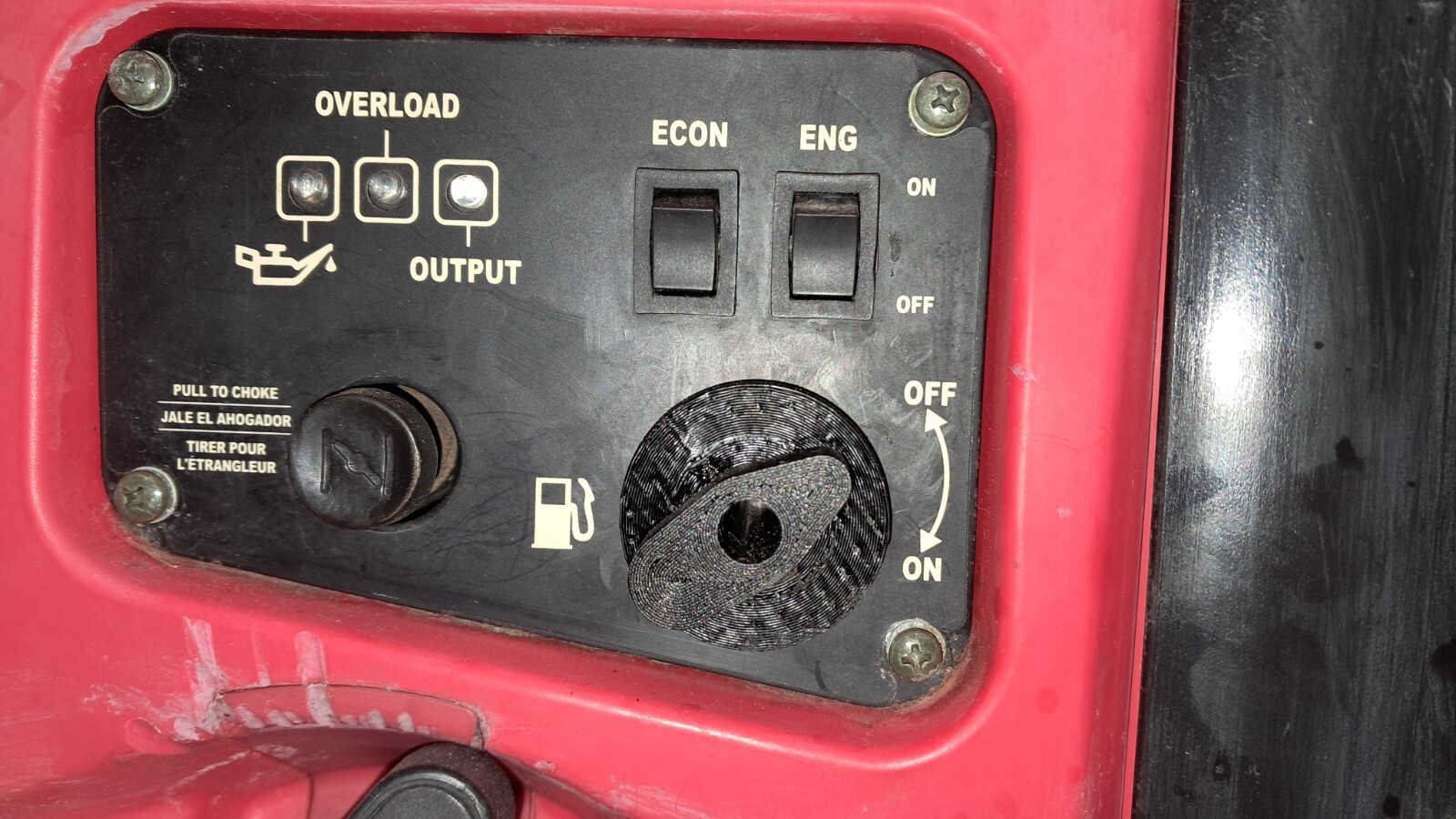 Champion 2000w stackable generator knob fuel switch + screw - 3D print part gallery