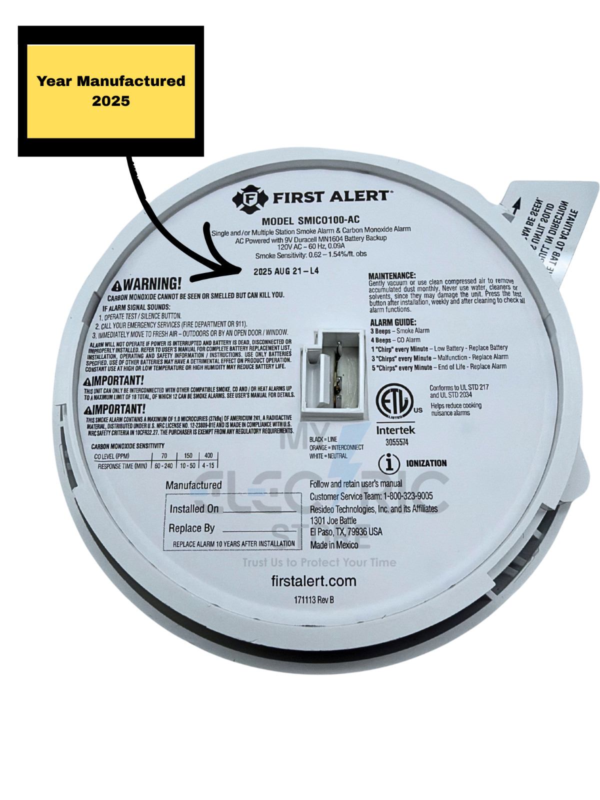 First Alert SMICO100 Smoke & Carbon Monoxide Alarm Battery Operated Combo NEW gallery