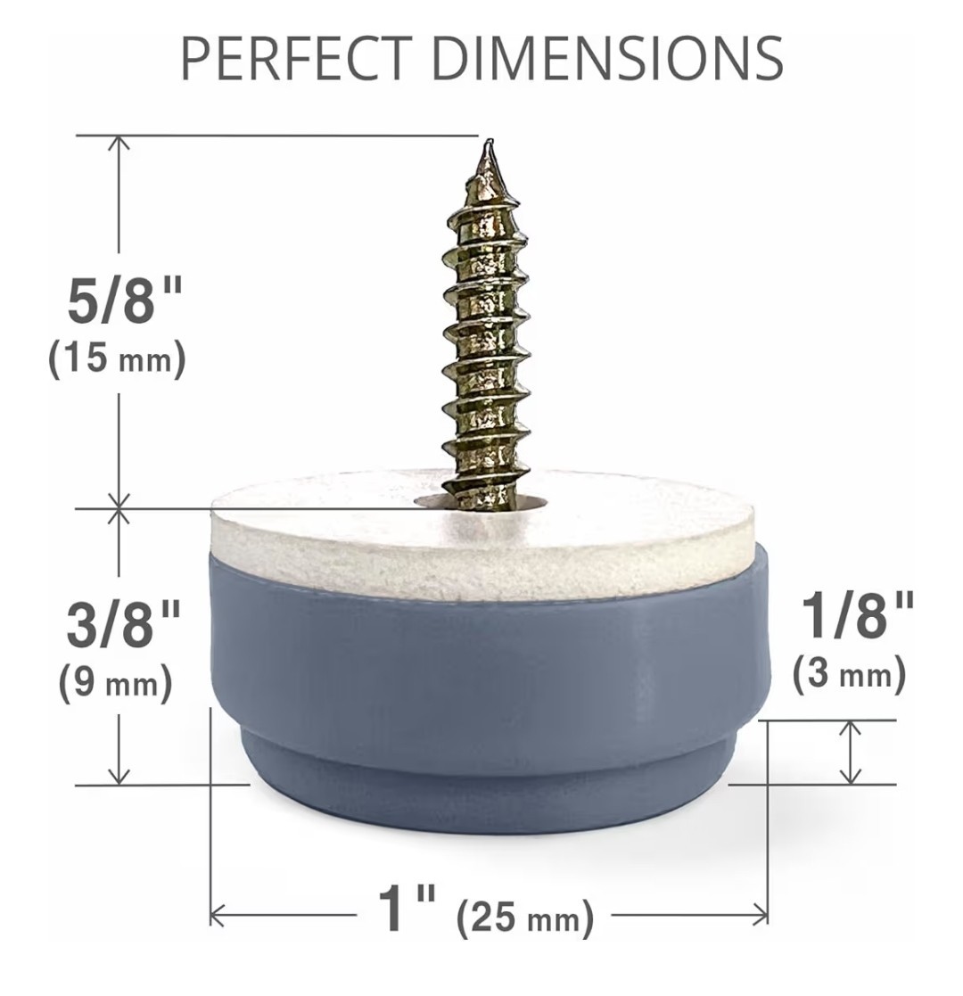 Chair Glides X-Protector – 1" -16 Pcs Screw-on Premium Chair Furniture Gliders gallery