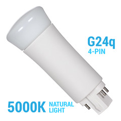 S29861 LED CFL PL Replacement Vertical Bulb 9W 4-Pin G24q 5000K Daylight Natural
