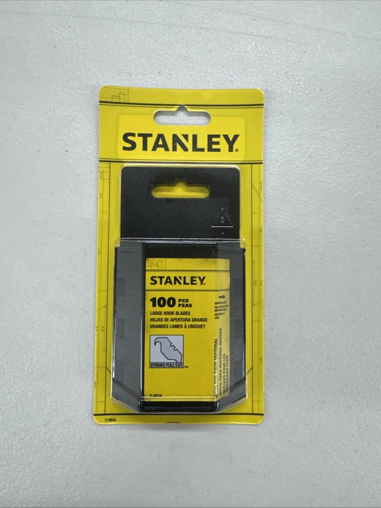 - Stanley 11-983A Large Hook Utility Blades 100 Pack – Heavy Duty Replacement