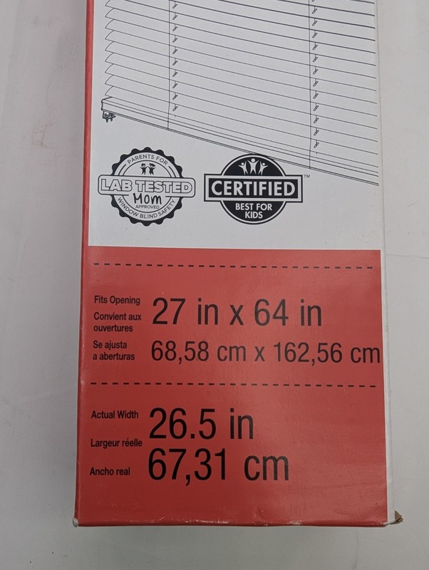 Project Source 1" Cordless Vinyl Mini Blind, White - Size 23" x 42" - Child Safe gallery