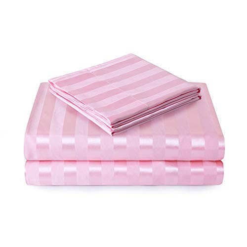 Satin-Silk Sheets Queen Size Bed Set, Pink Soft Cooling Deep Pocket Queen gallery