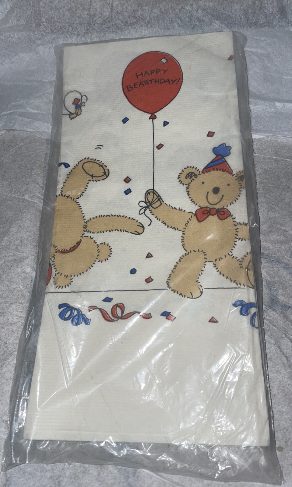 Vintage Ambassador Hallmark Teddy Bear Tablecover 54 X 102 Inches & 24 Cups gallery