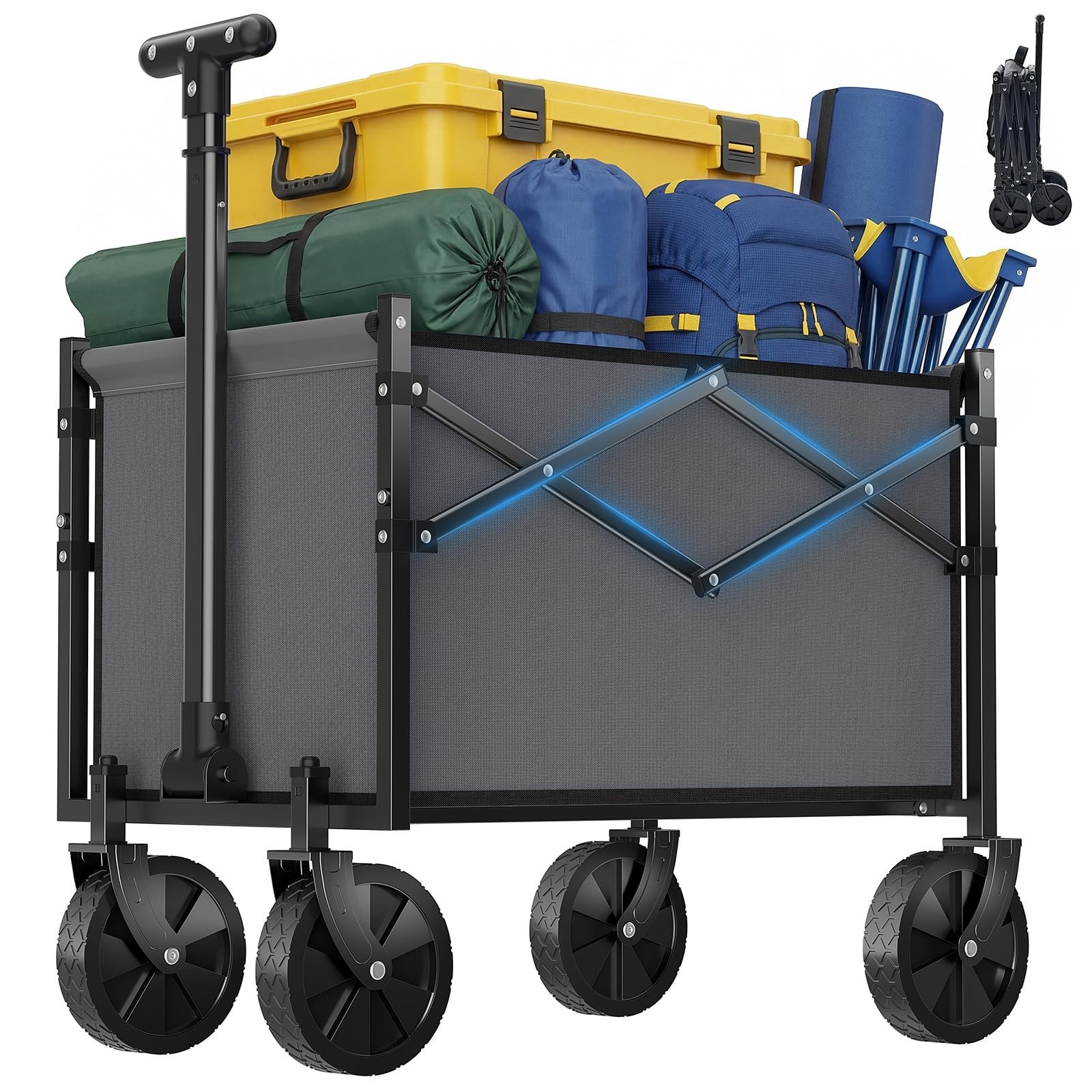 Best OLIXIS Collapsible Wagon Cart with Wheels 220 lbs Capacity Heavy Duty Mini gallery