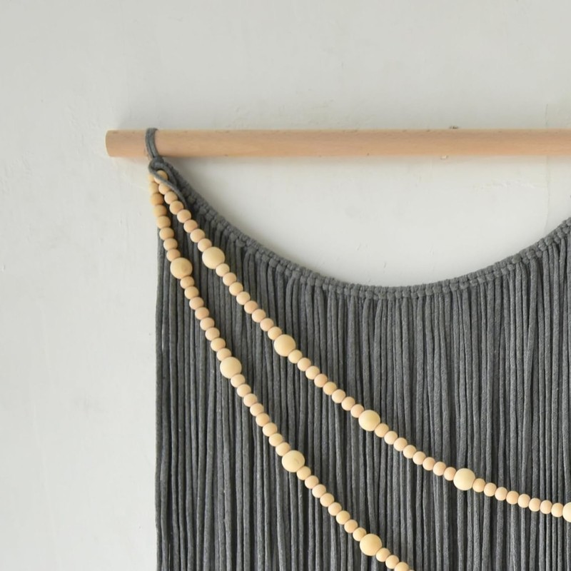 Large Macrame Wall Tapestry 57" W x 39" L - Eco-Friendly Bohemian Decor gallery
