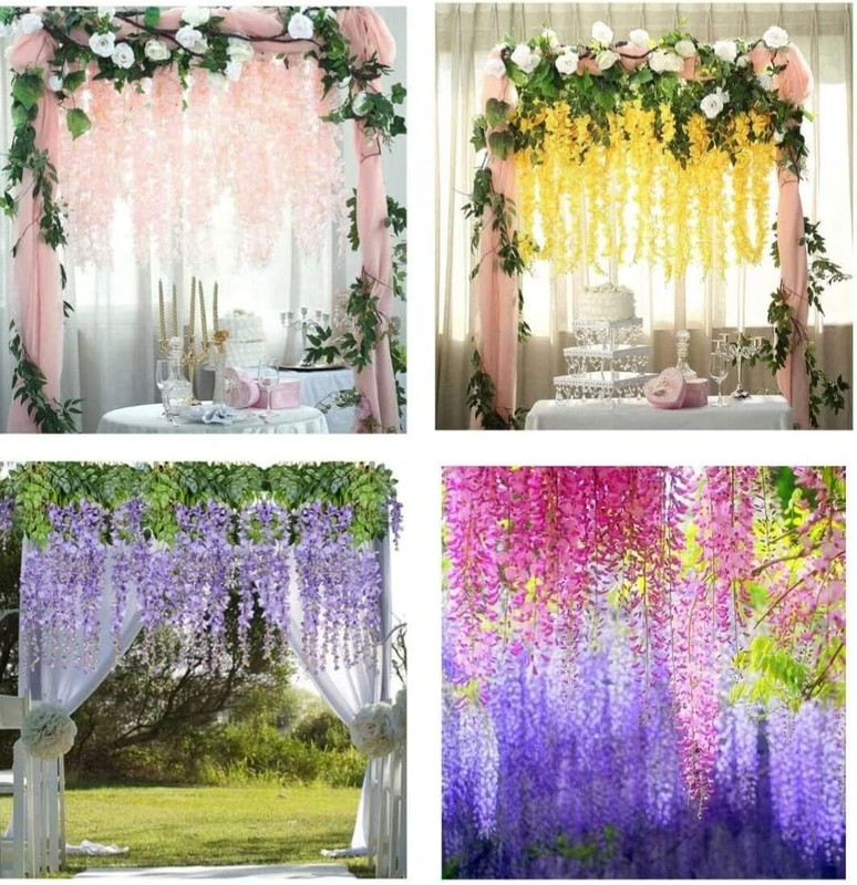 Artificial Hanging Flowers for Ceiling Balcony Home Party Decor Wall Decoration gallery