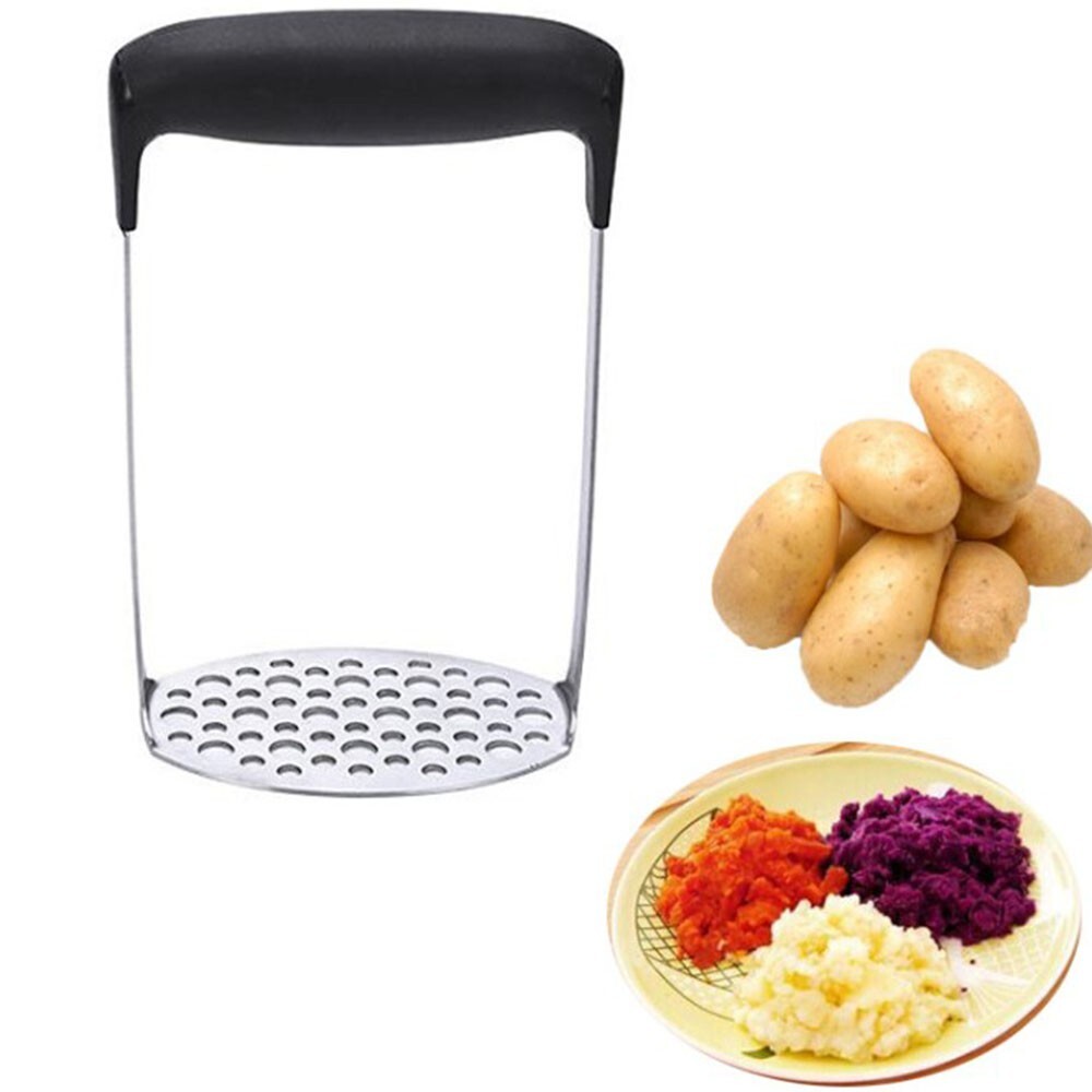 Crusher Potato Masher Long Head Hole Multifunction Stainless Steel Manual Masher gallery